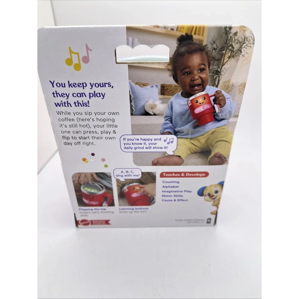 2 Pack Fisher-Price Laugh & Learn Wake Up & Learn Coffee Mug Brand New‎